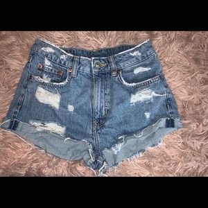 Distressed Denim Shorts